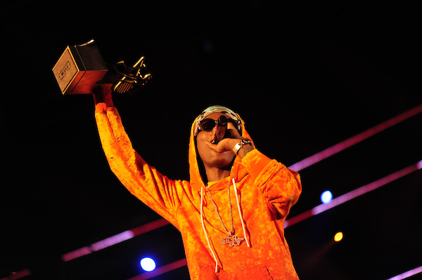Nigeria's Wizkid accepts one of his MAMAs.   Photo: © MTV Africa Music