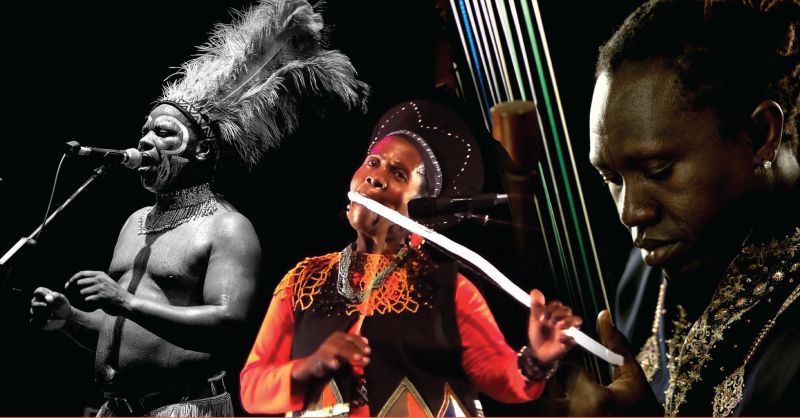 (Photo) : Noumoucounda et les artistes Dizu Plaatjies et Bavikile