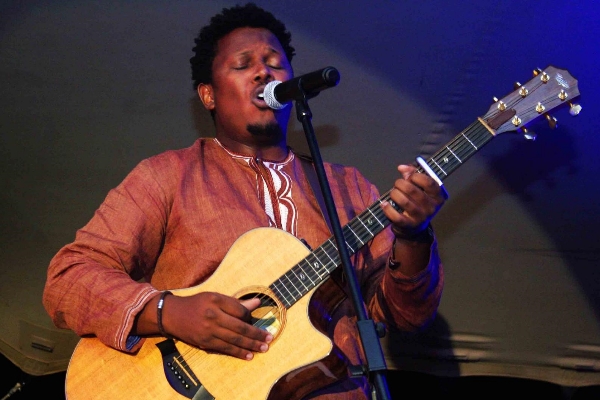 Afro-jazz artist Bholoja Mbongiseni Ngubane performing at Bushfire festival. Photo: MTN Bushfire / Facebook