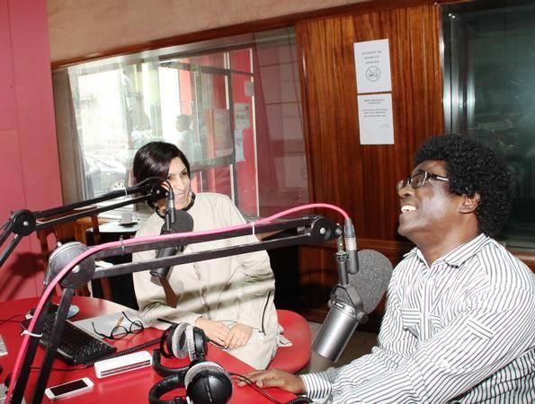 The Mauritian artist, Maista, in Radio One studios. Photo: Maurice-info.mu
