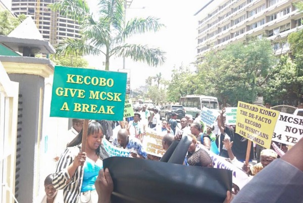 Demonstrators claiming to be artists took to the streets last week in support of embattled MCSK.