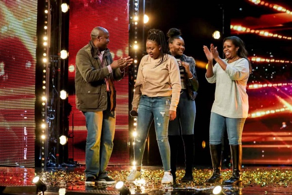 The 15 year old Sarah Ikumu with her family. She got a direct pass to the semi-final.  Photo: Twitter