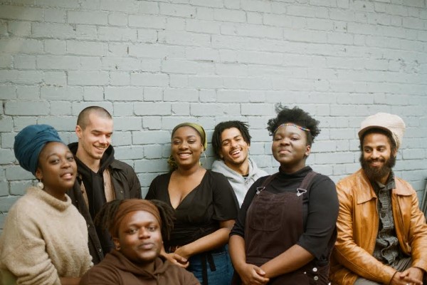 Afrobeat band Kokoroko sharing a laugh. Photo: OE