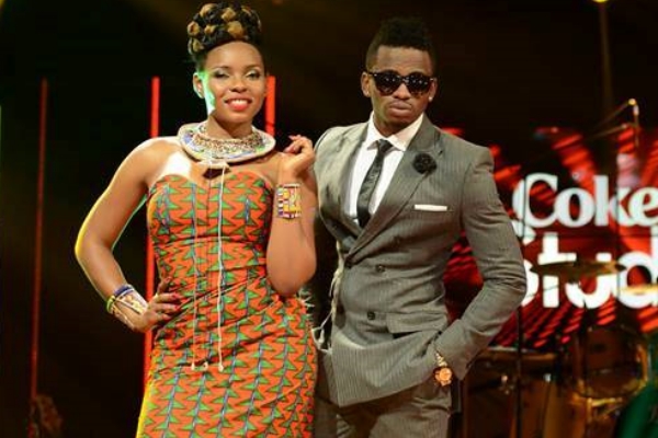Yemi Alade and Diamond Platnumz during Season 2 of Coke Studio.