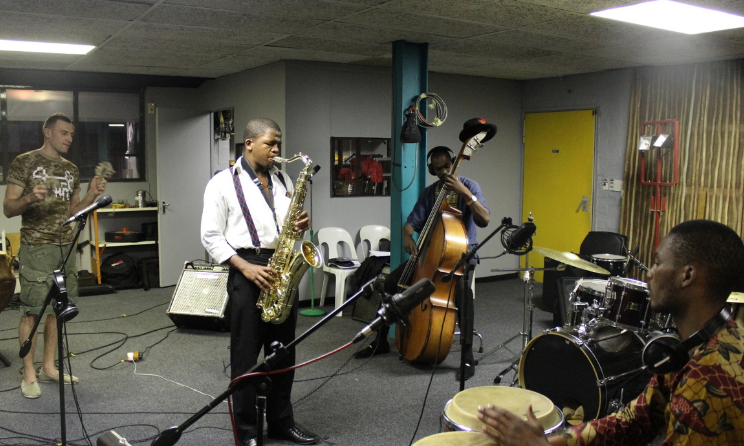 Musicians rehearse during Goethe-Institut's Ten Cities initiative in 2013. Goethe-Institut curates a number of music projects, including the Henrike Grohs Prize for African Artists.