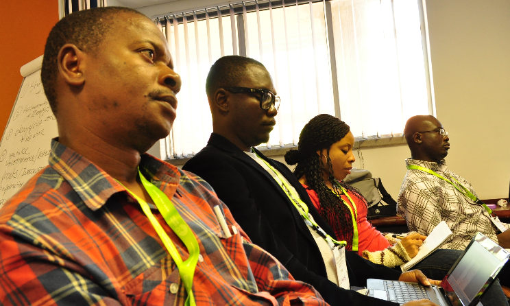 Journalists during the 2013 Music In Africa journalism workshop in Johannesburg.