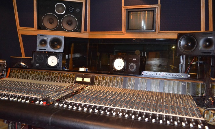 A mixing desk at Downtown Studios in Johannesburg.