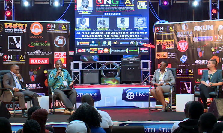 John Kigada, Prof Duncan Wambugu, Wandiri Karimi and Natalie Lukkenaer discuss music education in Kenya.