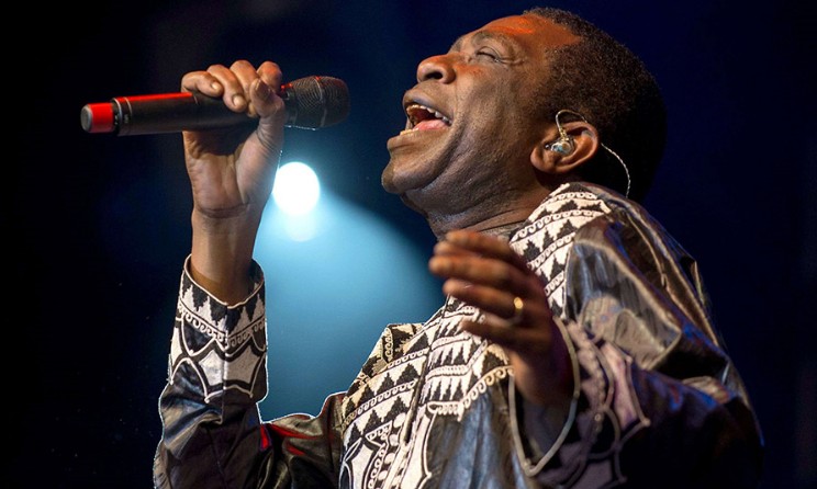 L’artiste sénégalais Youssou N’dour. Photo :Lucy Young/REX/REX/SIPA
