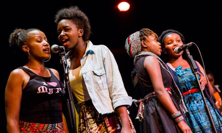 Students from Sauti Academy during a performance.
