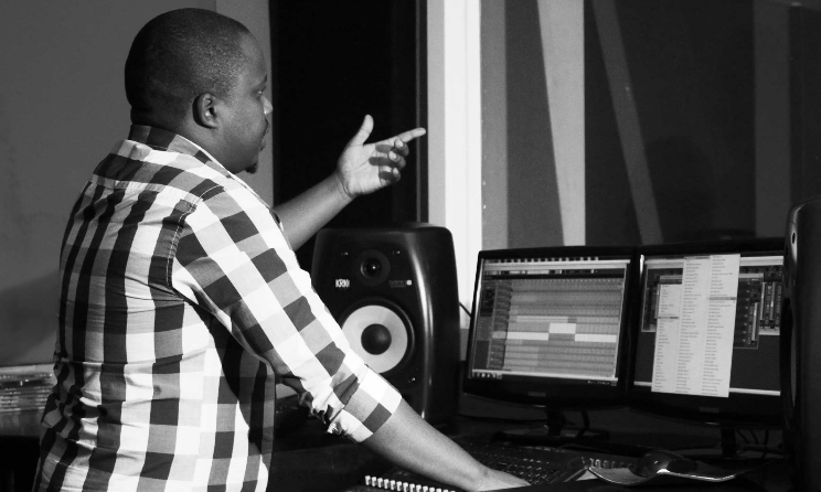 An engineer at Virgin Brew Studios in Gaborone.