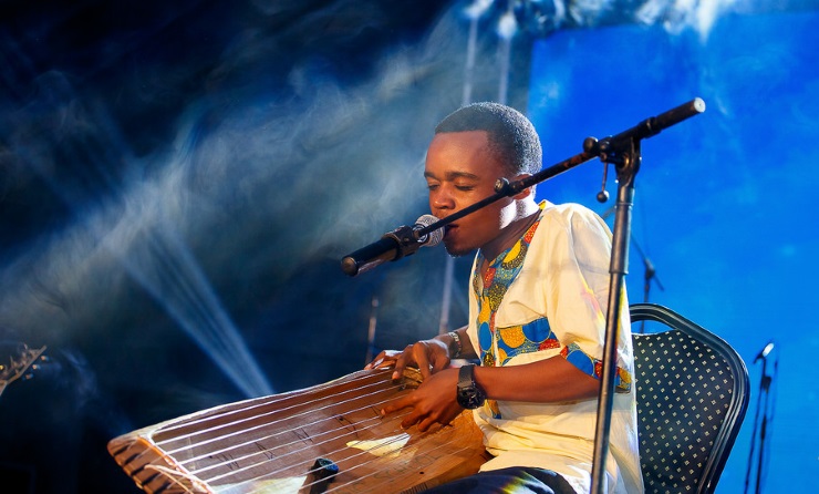 Rwandan inanga player Deo Munyakazi. Photo: Afrifame