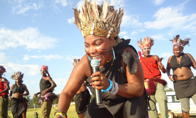 Saida Karoli was one of the artists who visited Nganza High School at the weekend.