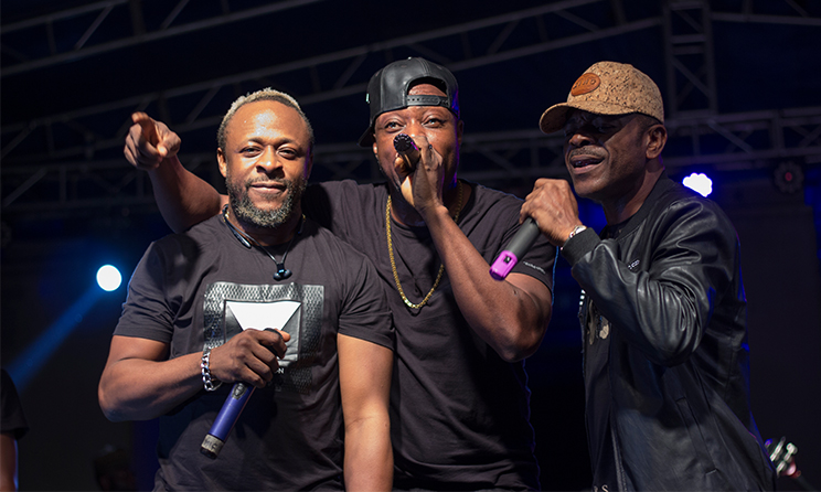 Tony Tetuila, Eedris Abdulkareem and Eddie Remedy of The Remedies performing at Afropolitan Vibes.
