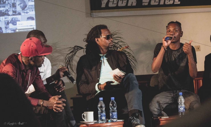 Musicians discussing at Your Music Your Voice symposium in Kampala. Photo: KreativeAdikt