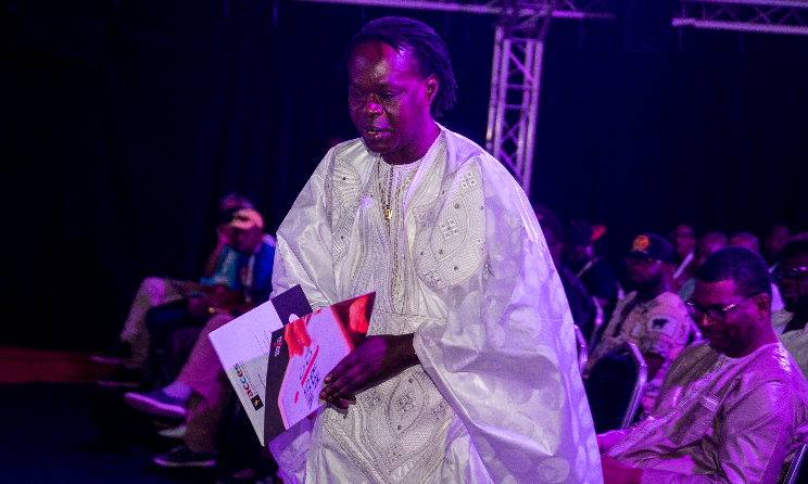 Baaba Maal moments before delivering the keynote address at ACCES 2017.