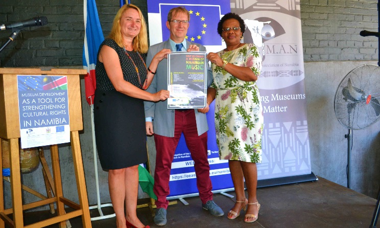 MAN director Jeremy Sylvester (middle) said the aim of the museum is to celebrate and promote Namibian culture.