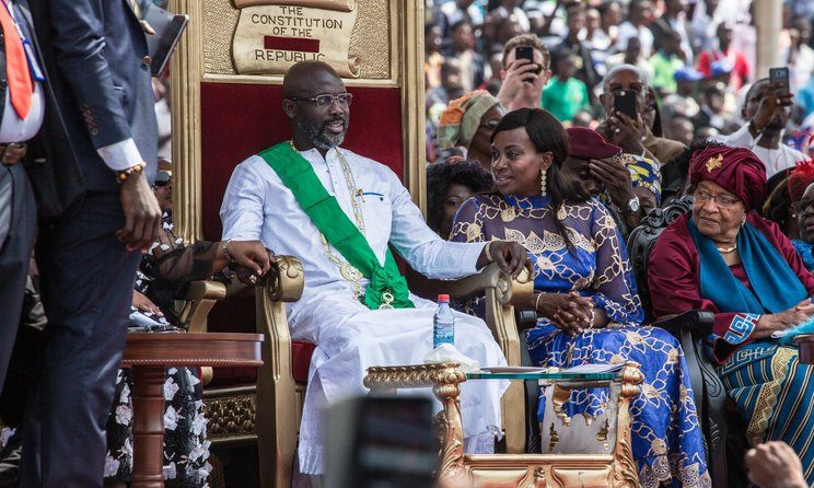 Former footballer George Weah is Liberian president. Photo: NYT