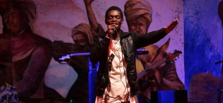 Le chanteur Jocelyn Balu au Douala Hip-Hop Festival en décembre 2017. Photo: Dryou studio.