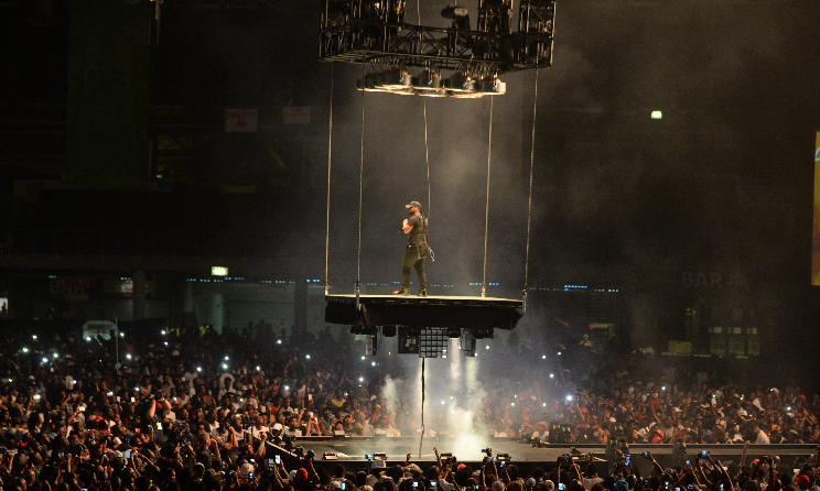 Cassper Nyovest on a floating stage during his #FillUpTheDome concert in 2015.