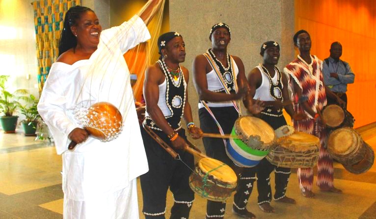 The national dance troupe of Sierra Leone at a performance. Photo: US