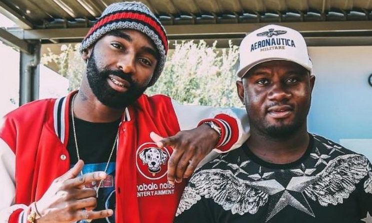 Riky Rick with Mabala Noise boss Reggie Nkabinde in 2016.