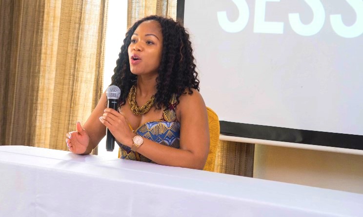 Replete Music Publishing CEO Amy Oraefo speaking in Lagos. Photo: RMP