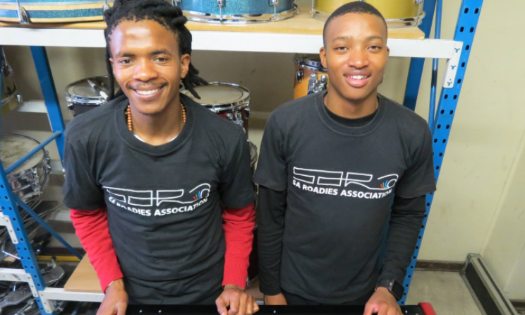 SARA technical and production trainees Setjhaba Motaung and Moeketsi Tshabalala. Photo: Facebook