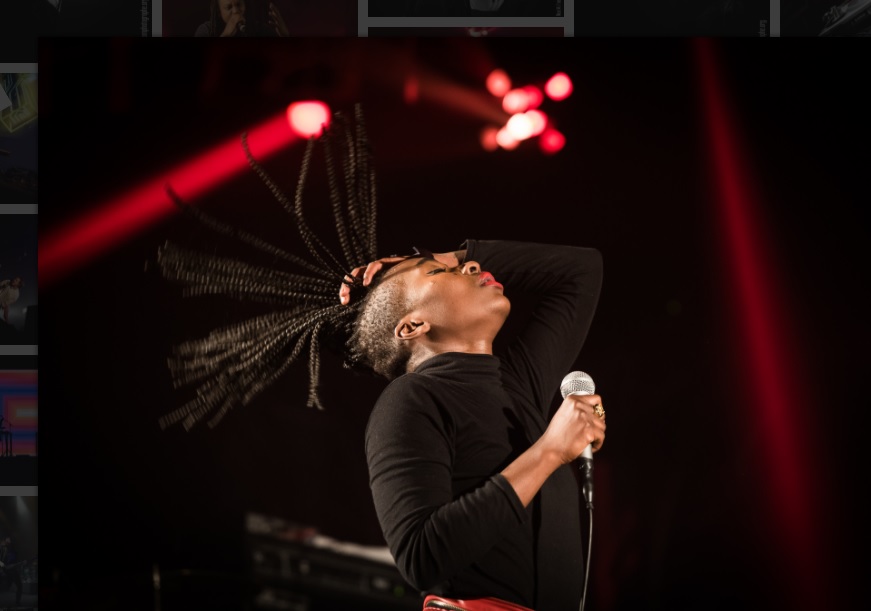 Faty de Tshegue pendant un concert aux Trans Musicales de Rennes (France,décembre 2017). Photo: Nico/nicomphotographe.org