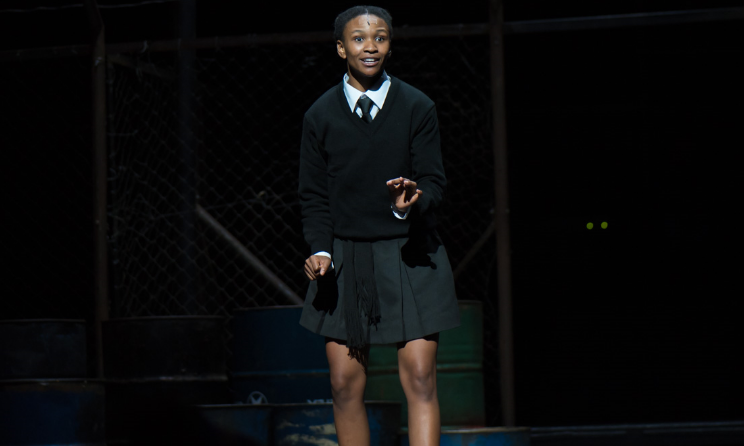 Noxolo Dlamini as Sarafina during a performance of the play at the South African State Theatre in 2017. Photo: Sanmari Marais