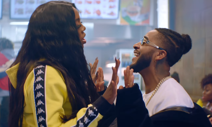 Tiwa Savage and Omarion singing to each other after ditching their lovers.