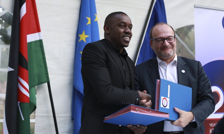HEVA's George Gachara and AFD's Rémy Rioux.