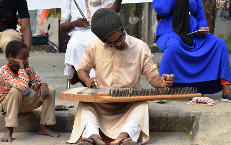 Dhow Countries Music Academy teacher Samir Ally seen here playing the qanun.