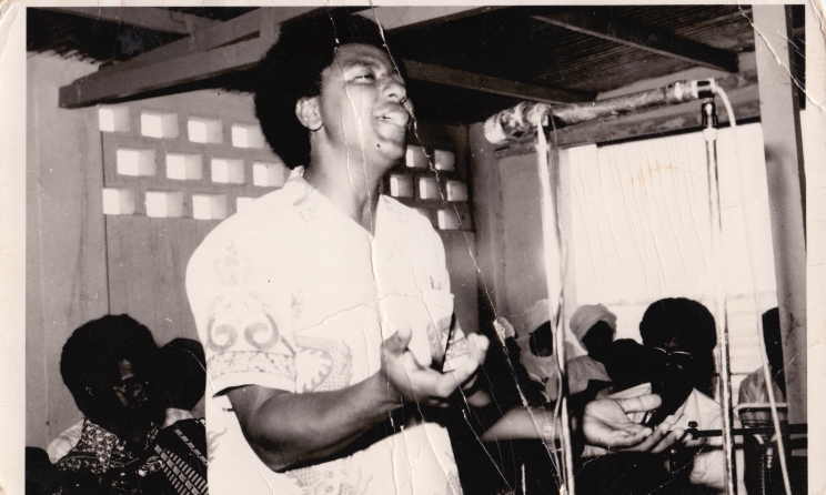 Khojali Osman performs in Omdurman in the 1970s. Photo: Shihab Khojali Osman