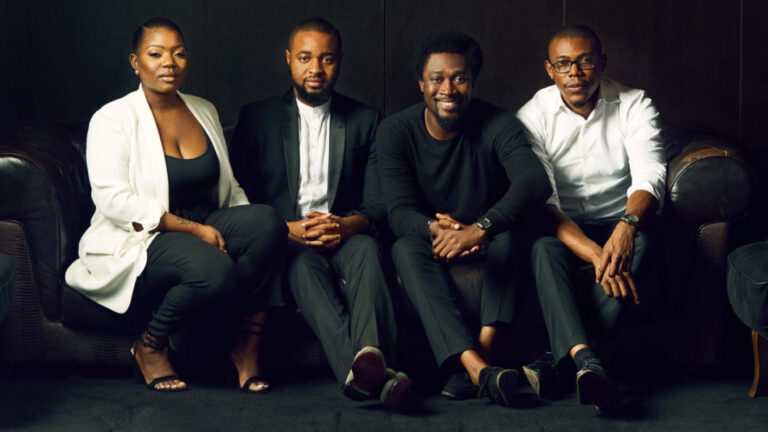 Korede Ogunyomade, Ezegozie Eze, Bayo Fatoba and Efosa-Aiyevbomwan make up the core Universal Music Group Nigeria team. Photo: UMG
