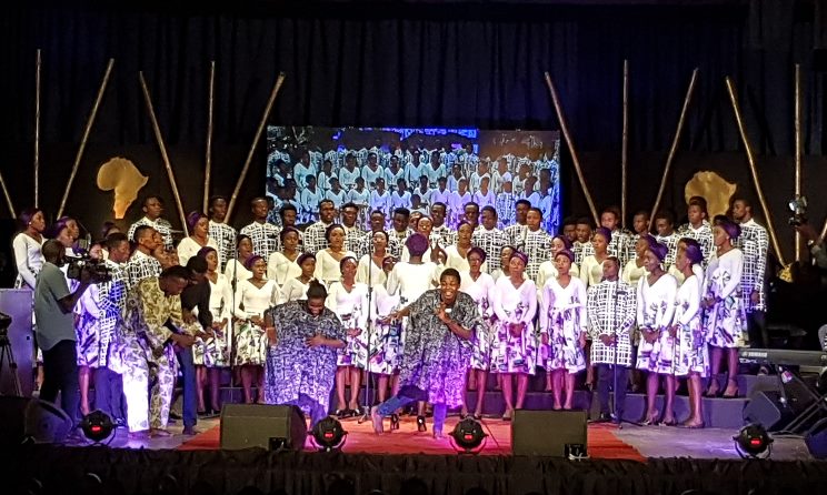 The University of Lagos choir performing at the intercollegiate choral festival.