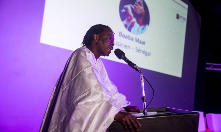 Senegalese artist Baaba Maal addressing delegates at the 2017 edition of ACCES in Dakar, Senegal.