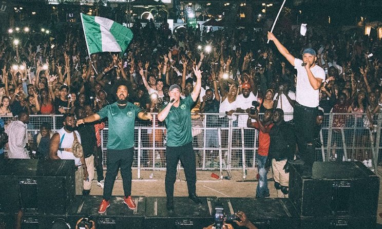 Major Lazer performed at the Hard Rock Beach in Lagos.