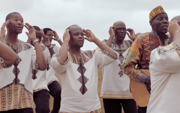 Ladysmith Black Mambazo and Oliver Mtukudzi (right). Photo: YouTube.