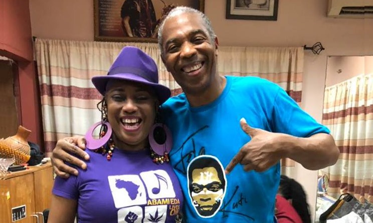 Yeni and Femi Kuti smile during the 2018 edition of Felabration.