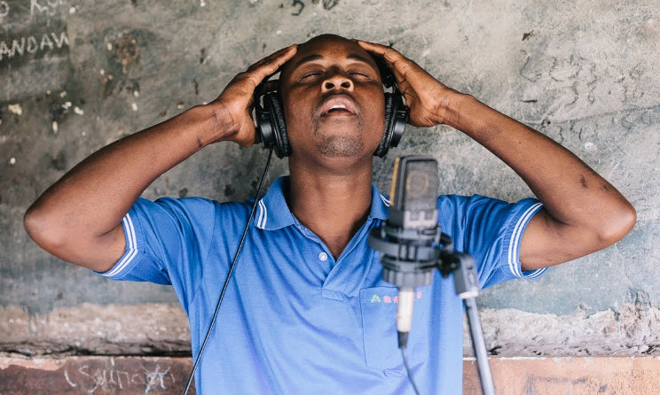 An artist recording as part of the Wired For Sound project. Photo: Wired for Sound