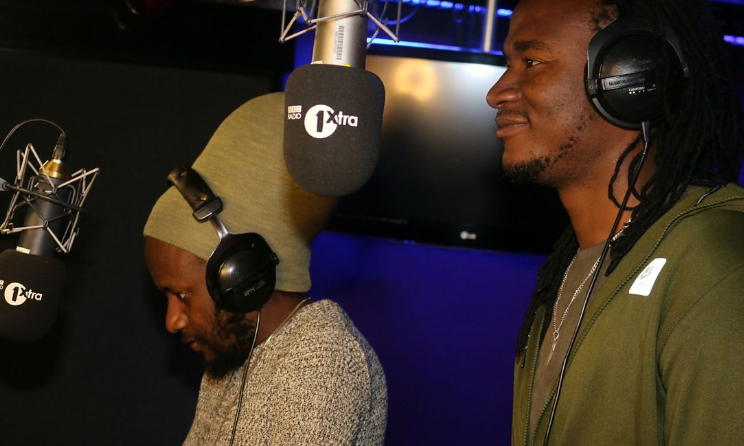 Winky D and Jah Prayzah during a live recording session. Photo: BBC