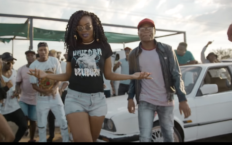 South African singer Zanda Zakuza featuring in Master KG's 'Skeleton Move'.