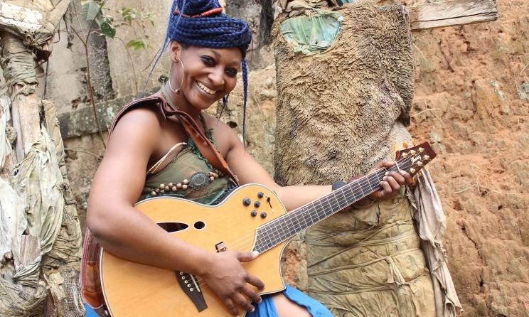 Cameroonian artist Alima showcased at a previous Le Kolatier music market. Photo: Facebook