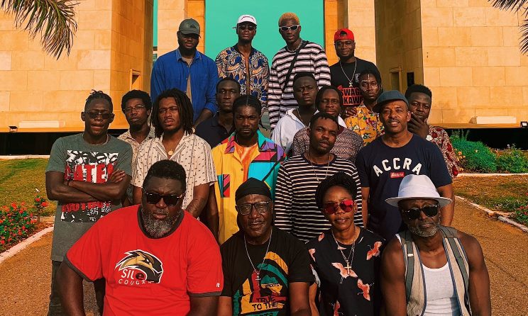 Ghanaian artists, including EL, Gyedu-Blay Ambolley and Reggie Rockstone, pose for an Apple shoot. Photo: Prince Gyasi