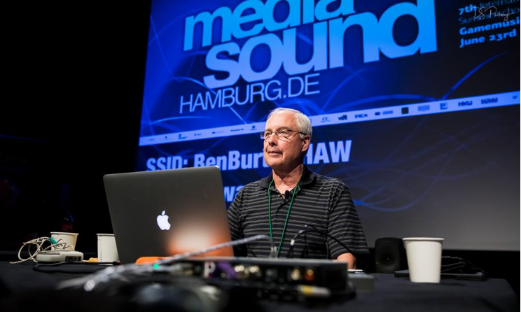 The scholarship winner will get to participate in Media Sound Hamburg's masterclasses, workshops, forums and special events in August. In the picture: American sound designer Ben Burtt delivering a masterclass at a previous Media Sound Hamburg. Photo: Facebook