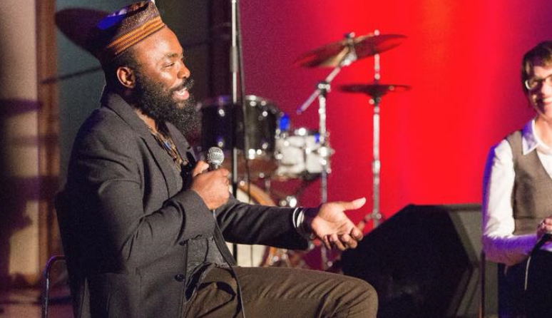 South African jazz musician Nduduzo Makhathini giving a public lecture at an AOI Sonic Residency in Cape Town last year. Photo: Chris Von