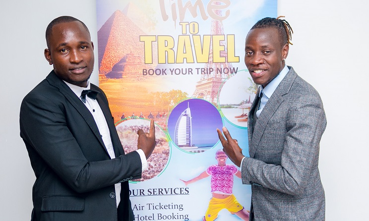 Crowned Eagle Safaris general manager David Iteyo and gospel singer Guardian Angel.