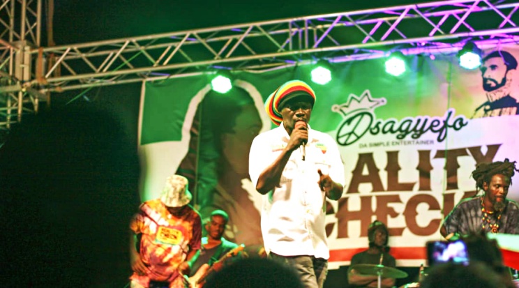 Osagyefo during the Reality Check album launch.