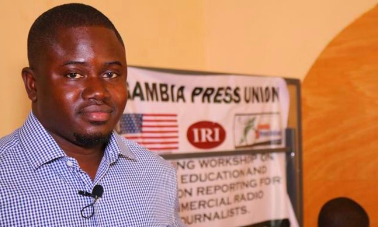 Gambia Press Union secretary-general Saikou Jammeh spoke at a recent workshop. Photo: DW